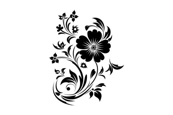 Download Corner Decoration Flowers Silhouette - Decoration Collection