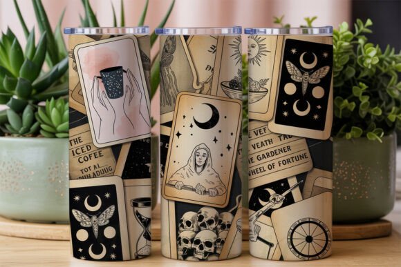 Download Mystical Tarot Card Collage Tumbler Wrap - Collage Collection
