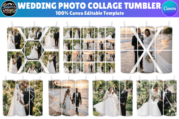 Download Wedding Photo Collage Editable Tumbler - Collage Collection